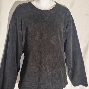 BASIC EDITIONS fleece sweatshirt black in size 2-XL
